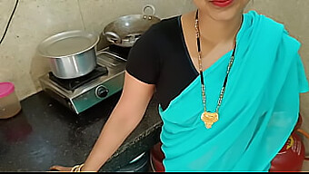 A Newlywed Wife Engages In Steamy Kitchen Encounter With Step-Brother While Talking To Her Husband In Homemade Hindi Video