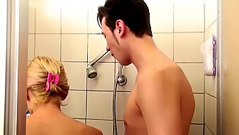 German Step-Mom Assists Son In Shower And Entices Him For Sexual Activity