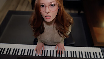 Redhead Student'S Naughty Piano Lesson With Sexy Teacher